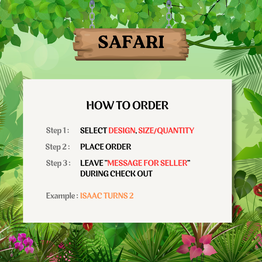 Safari Birthday Stickers