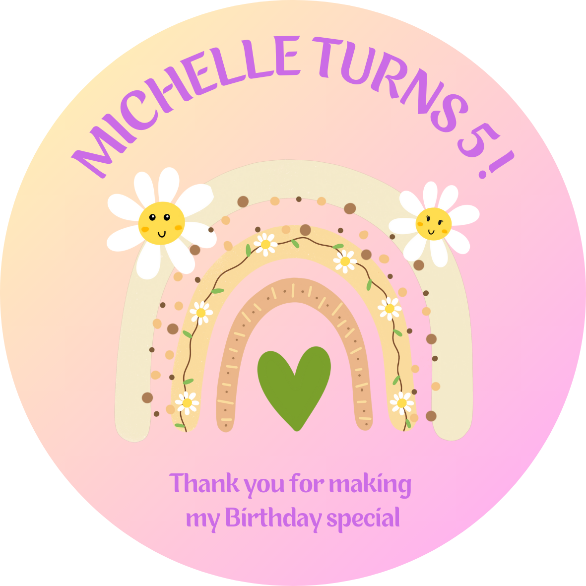 Rainbow Birthday Stickers