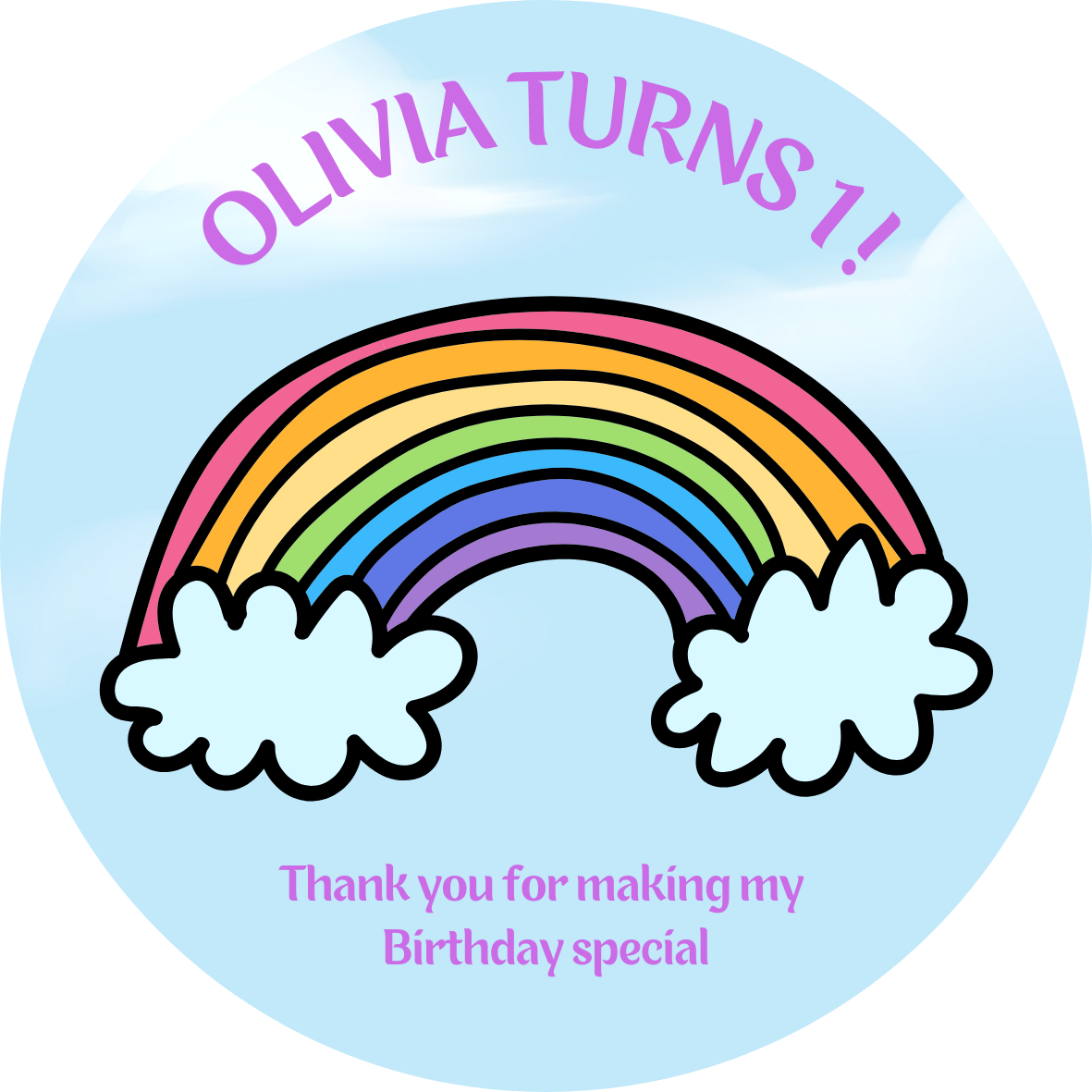 Rainbow Birthday Stickers