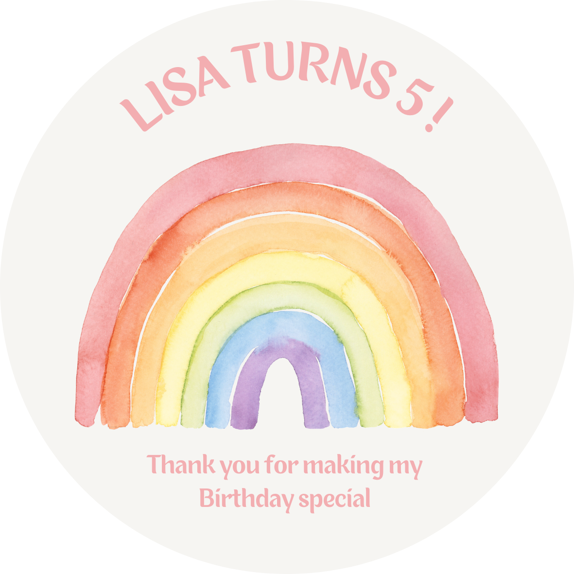 Rainbow Birthday Stickers