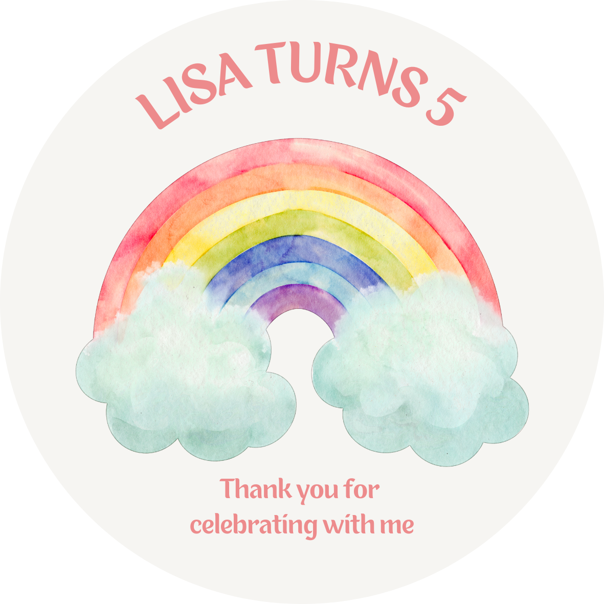 Rainbow Birthday Stickers