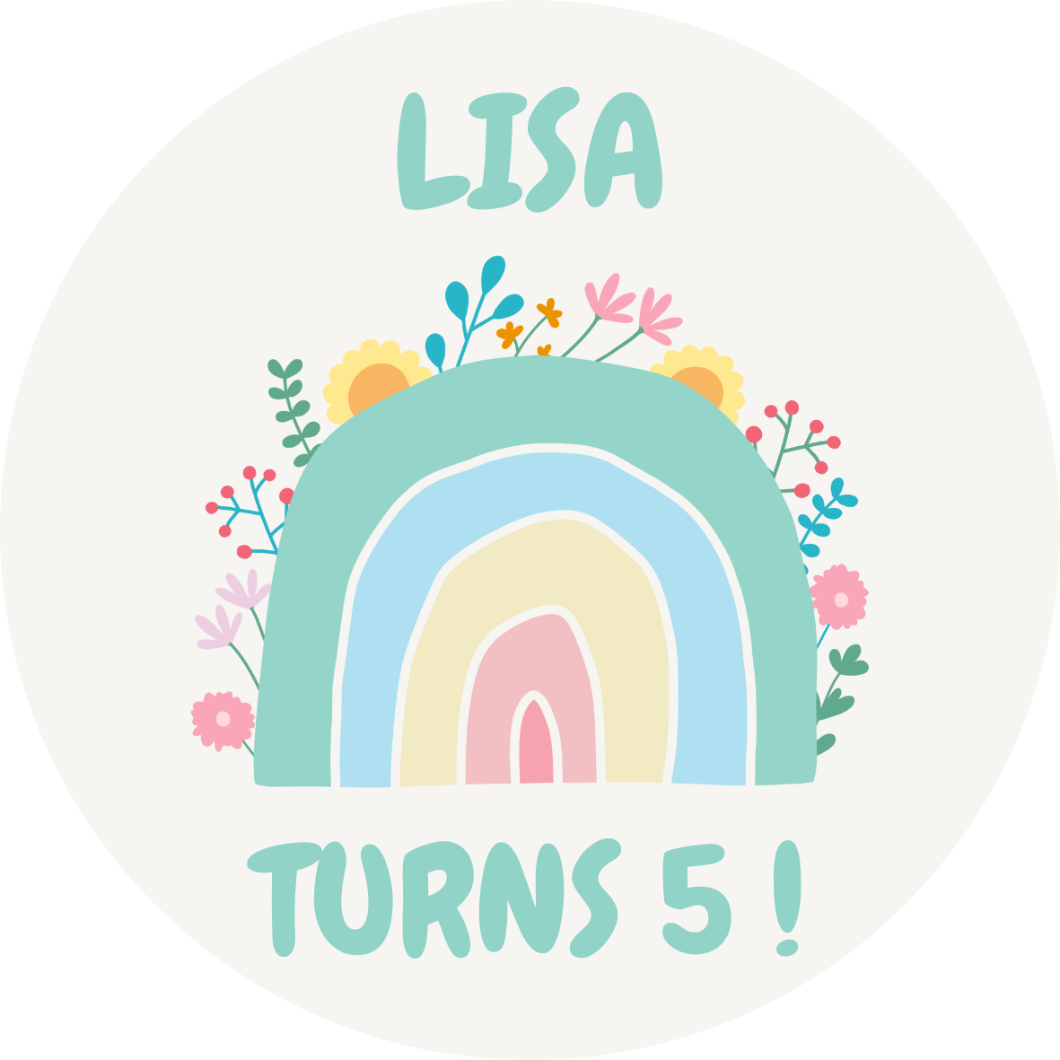 Rainbow Birthday Stickers