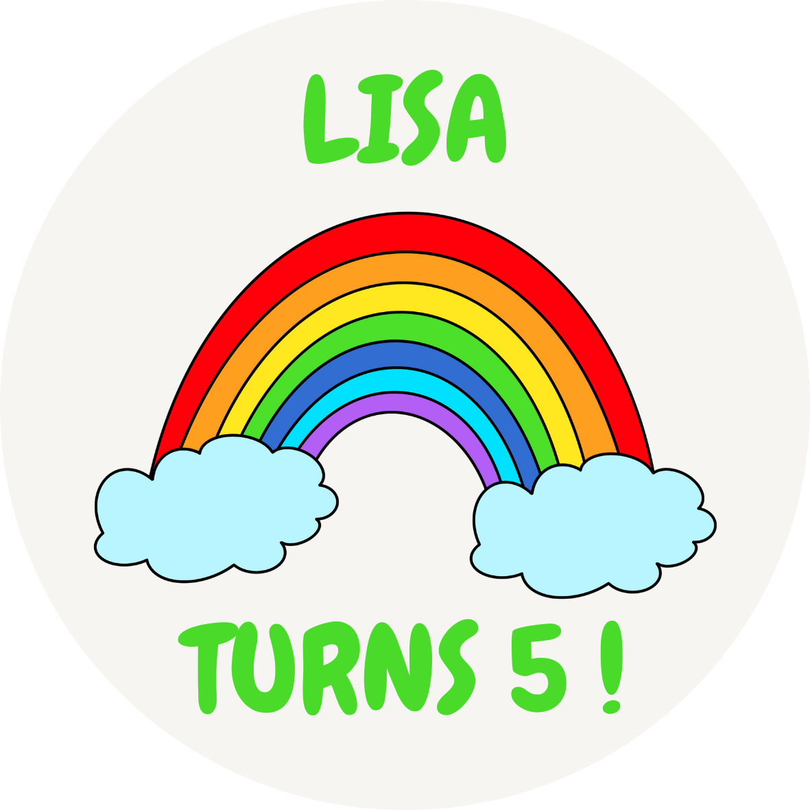 Rainbow Birthday Stickers